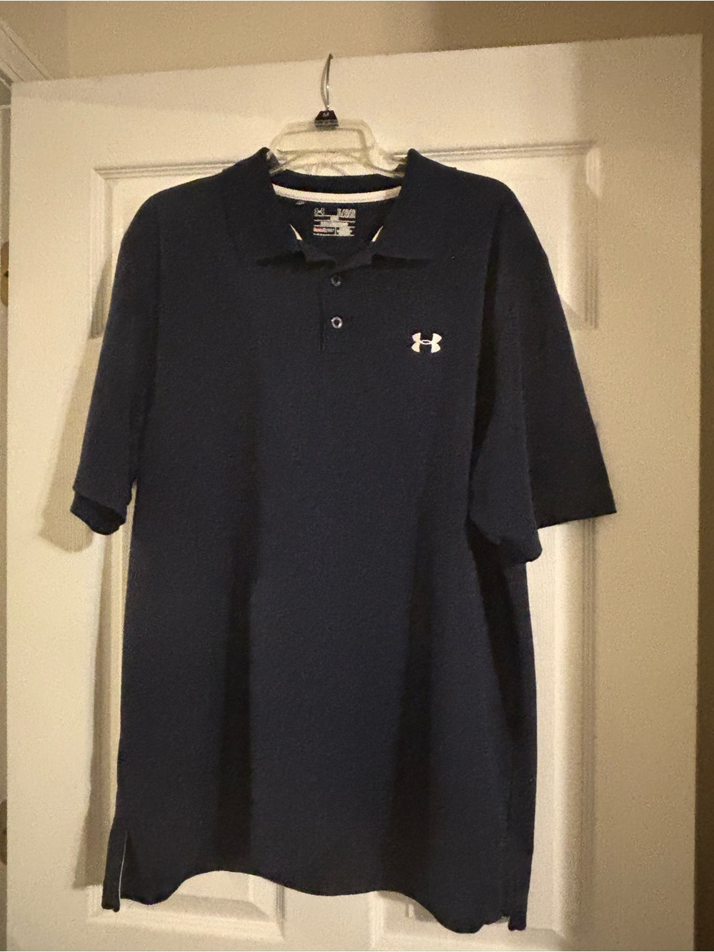 Under Armour Men’s Dark Blue Polo with White Logo